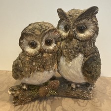 Vintage Ceramic Owls On a Log