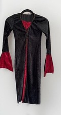 Witch/Vampire Etc Dress Costume Girls Sz M 8-10 Black  Red Velvet Texture