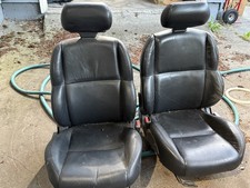 Black Leather Front Bucket Seats - 1991-2002 Saturn S Series - Mint
