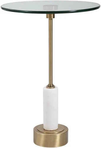 Brushed Brass Accent Table -  Portsmouth 15.75" Wide Design - Picture 1 of 4