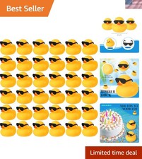 Delightful 36 Pcs Mini Rubber Ducks with Sunglasses - Fun Bathtub Party Favors