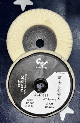 2X G-WENDT 3  Mini Soft Felt Polishing Flap Disc  Type S   245691    TWO DISCS