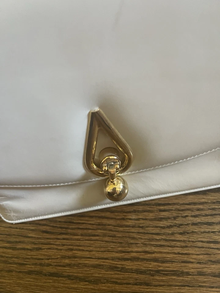 Bolso de mano vintage de cuero blanco MAGDA MAKKAY años 60 Foto 2 de 4
