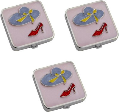 Stephanie Imports Set of 3 Double Sided Magnifying Compact Slim Mirrors (Past...