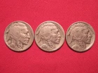 1937PDS BUFFALO NICKELS, FULL DATES, FREE SHIPPING (#484D)