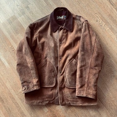 ジャケット・アウター vintage made in USA schott suede jkt el Schott USA Suede Leather Jacket Brown Size 44 Vintage Made in USA