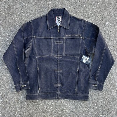 Vintage Damani DADA Raw Denim Jacket Men s M Full Zip Deadstock 90s Y2K Hip Hop