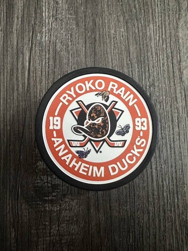 Anaheim Ducks x Ryoko Rain Textured Hockey Puck
