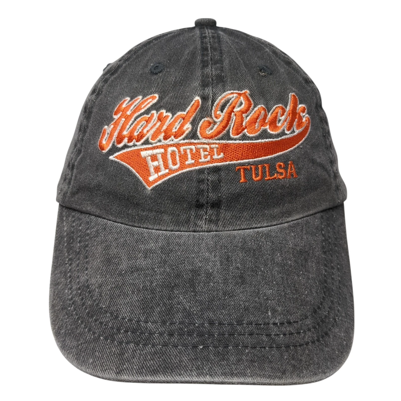 Hard Rock Hotel Tulsa Slideback Baseball Cap Gray OS Adjustable Embroidered
