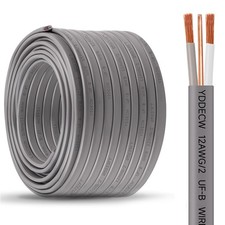 12/2 UF-B Wire - 100FT 100 Pure Copper 12AWG 2 Direct Burial Electrical Cabl...