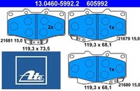 ATE 13.0460-5992.2 Bremsbelagsatz FüR Scheibenbremse Bremsbelagsatz FüR Toyota