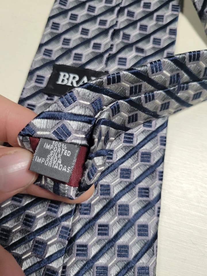Corbata de seda Brandini Le Collezioni para hombre hecha en Estados Unidos formal o para oficina bonita Foto 3 de 4