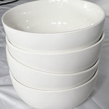 Malacasa White Porcelain Soup Cereal Bowls 6  Set of 4 minimalist Pasta Salad