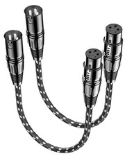 Short XLR Cables 1ft 2 Pack, XLR Microphone Cable Balanced Shielded Nylon