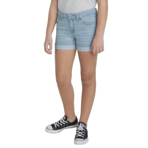 Levi's Jean Shorts Girls Stretched Cuff Blue & Light Blue 2 Pack Size 6 NEW - Picture 9 of 12