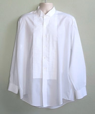 Men&rsquo;s Chaplin Wing Collar Tuxedo Shirt Convertible Pleat Front & Cuffs, White XL