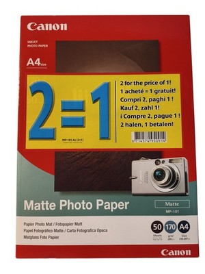 Canon Matte Photo Paper | MP-101 Fotopapier Matt | A4 50 Stück Neu OVP  