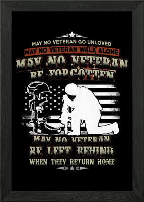 Proud To Be A Veteran Framed Wall Art Poster Canvas Print Picture