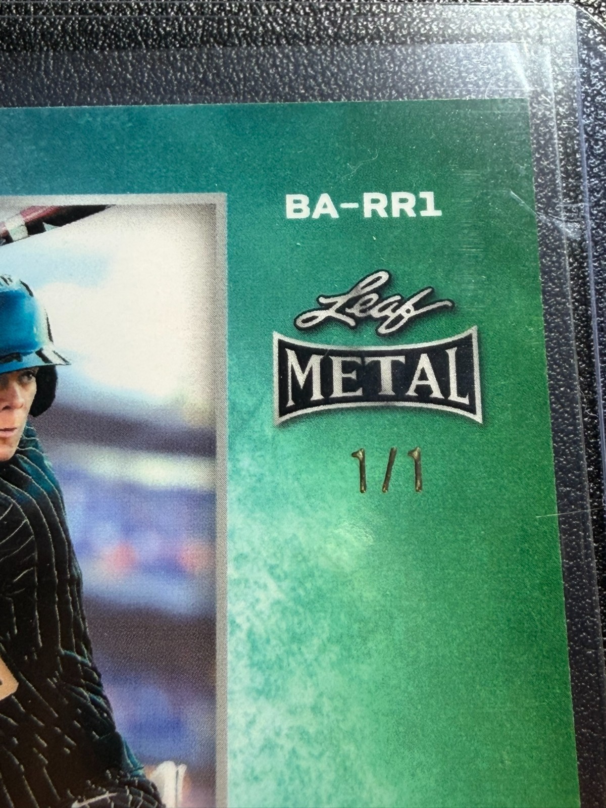 2026 Leaf Metal Baseball Rustan Rigdon Green Crystal Auto 1/1 #BA-RR1 Vanderbilt view 3