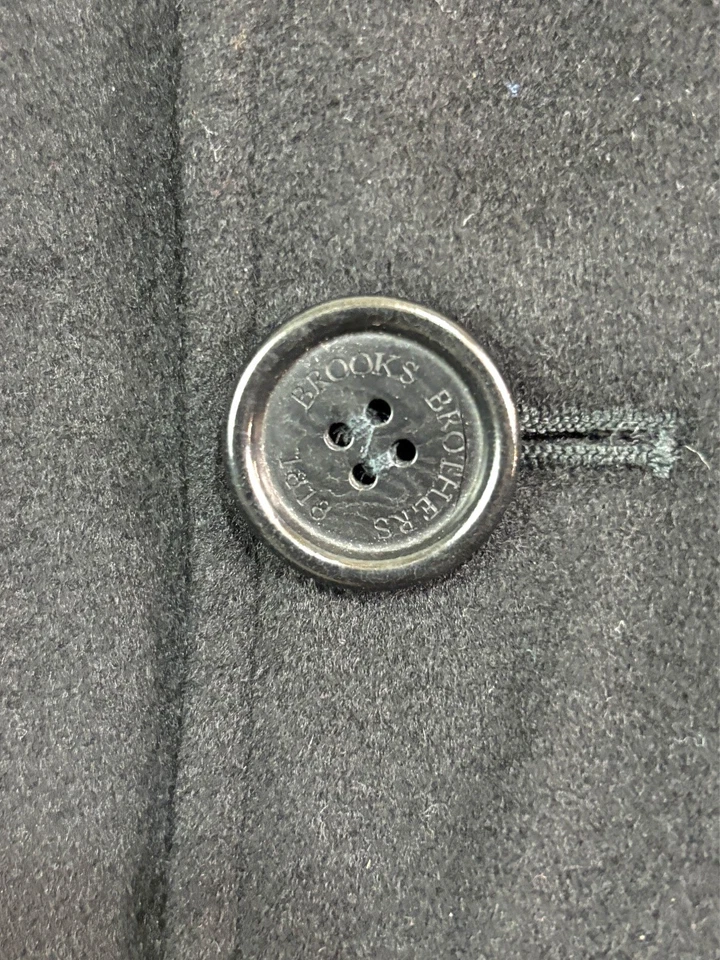 Черное пальто Brooks Brothers Loro Piana Storm System 38R верхнее пальто шерсть Италия - Изображение 3 из 4