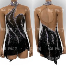 Ice Figure Skating Dress /Rhythmic Gymnastics /Twirling Competition black
