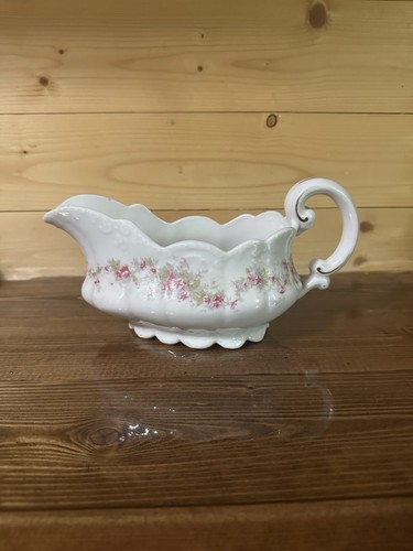 VGT Bassett Limoges Austria Gravy Boat/ pink, yellow purple flower NO underplate - Picture 7 of 7