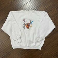 Vintage 80s Warner Brothers Looney Tunes Sweatshirt Mens Large Road Bugs Bunny