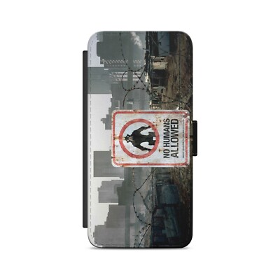 Keine Menschen erlaubt Zeichen Zitat Flip Wallet Handyhülle für iPhone Modelle