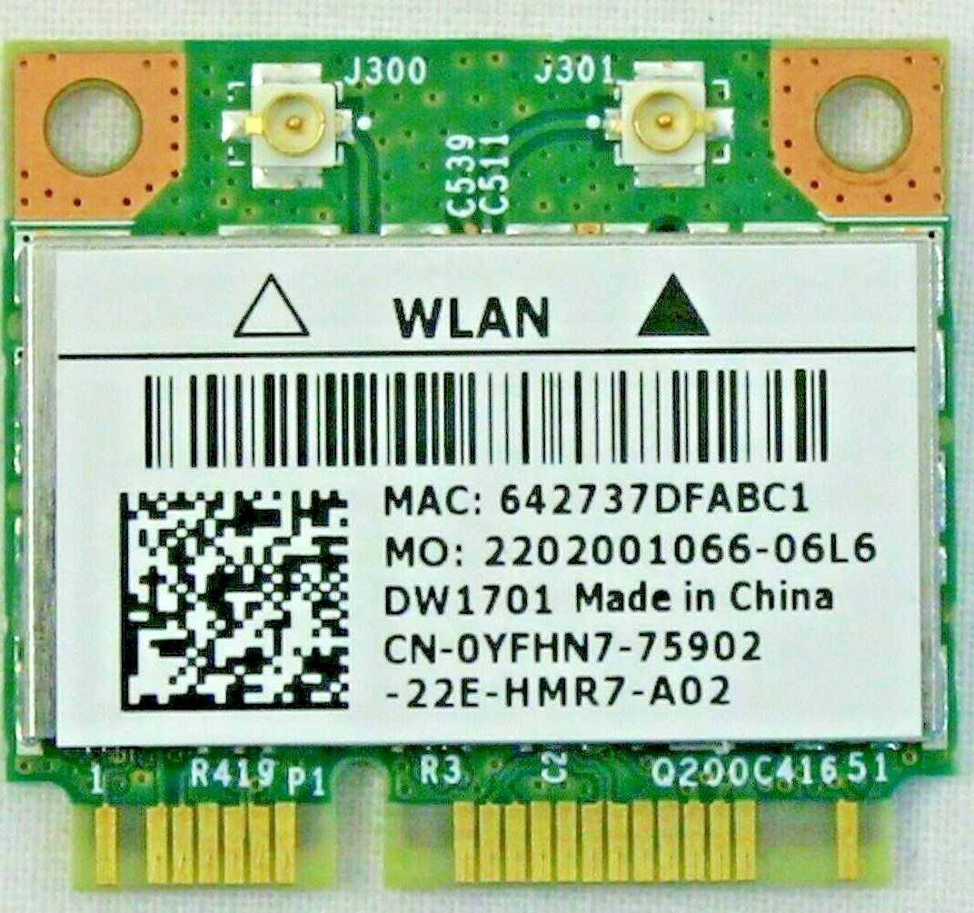 Genuine Dell Vostro 1540 Inspiron N4050 YFHN7 802.11n Half WIFI