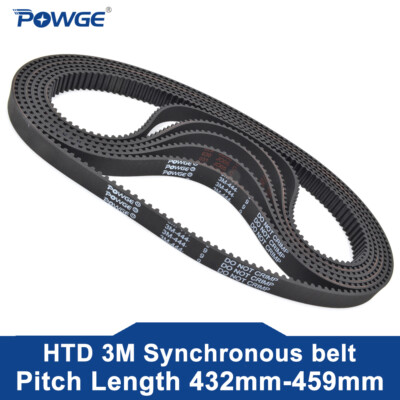 POWGE HTD 3M Timing belt Pitch Length 432/435/438/441/444/447/450/453/456/459mm