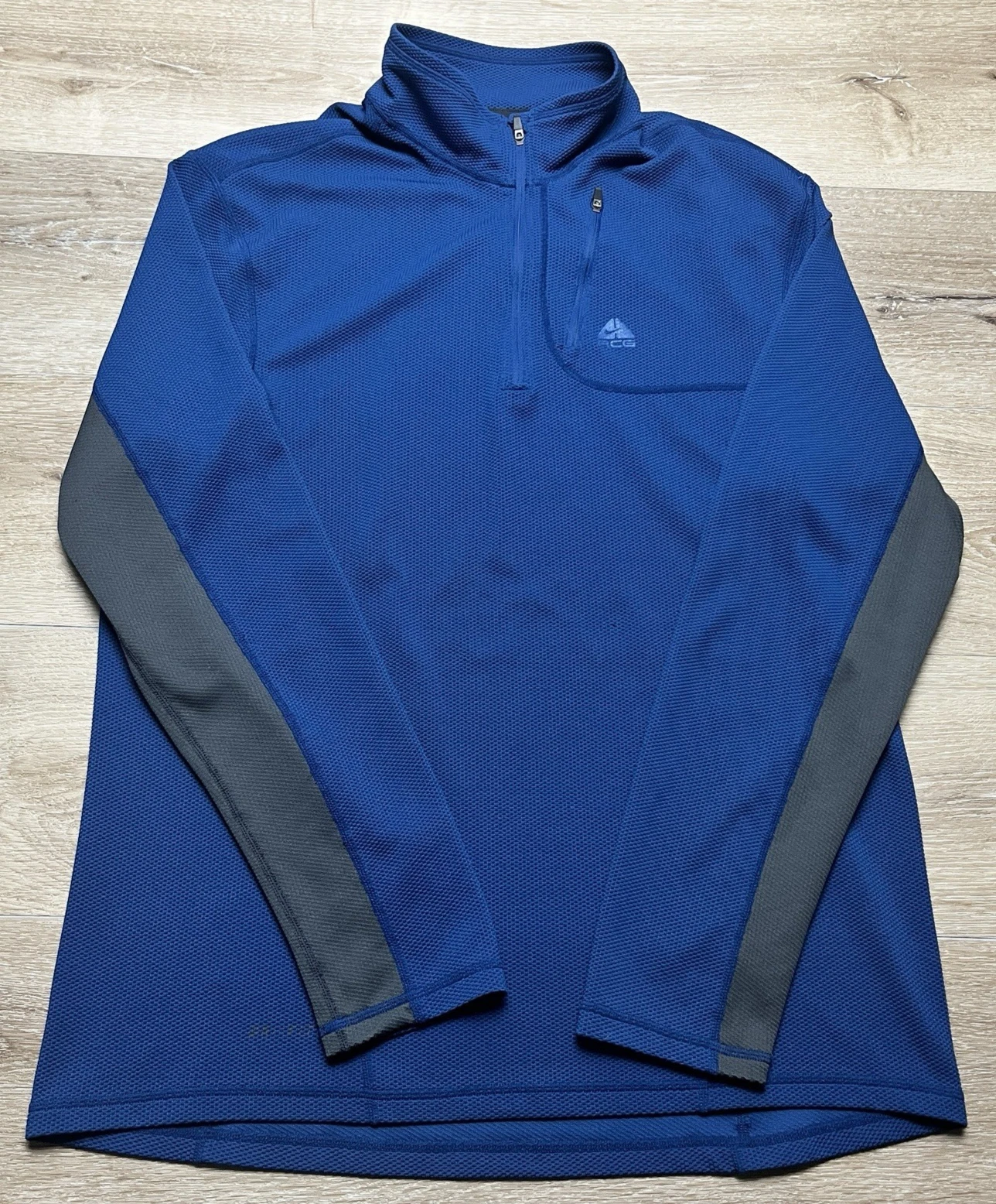 Nike ACG Quarter Zip Shirt Men's Large Blue Dri Fit Performance Pullover