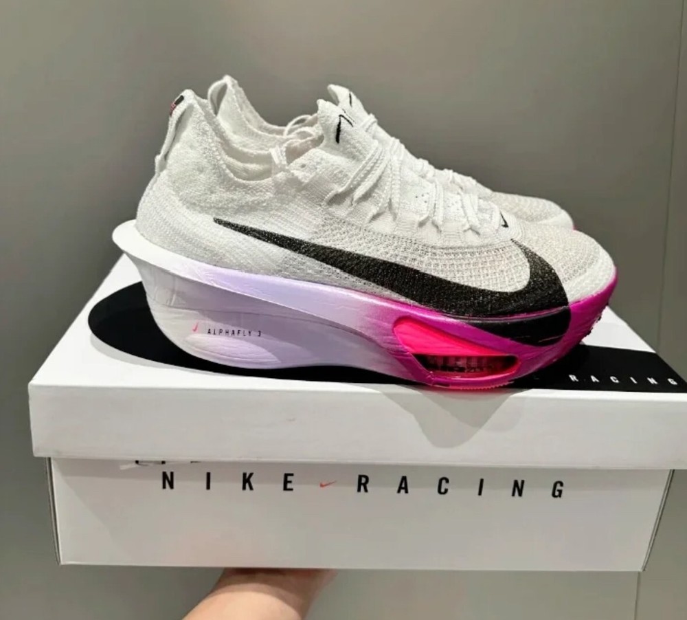 Nike Air Zoom Alphafly Next% 3 White Vivid Grape FD8311-100 Men's Size 12 Running Shoes