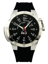 D&G Dolce & Gabbana Men's DW0566 JACK Stainless Steel Black Rubber Strap Watch