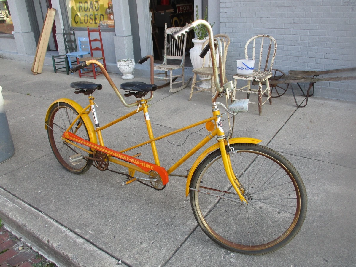 Huffy Tandem Bicycle Sunny Day Ride Original VTG 70 s Groovy BARN FIND