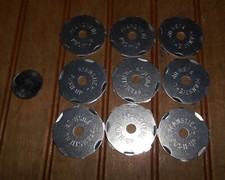  9 Vintage Pfanstiehl 45 RPM 7" Insert Record Turntable Adapter Metal Push Up