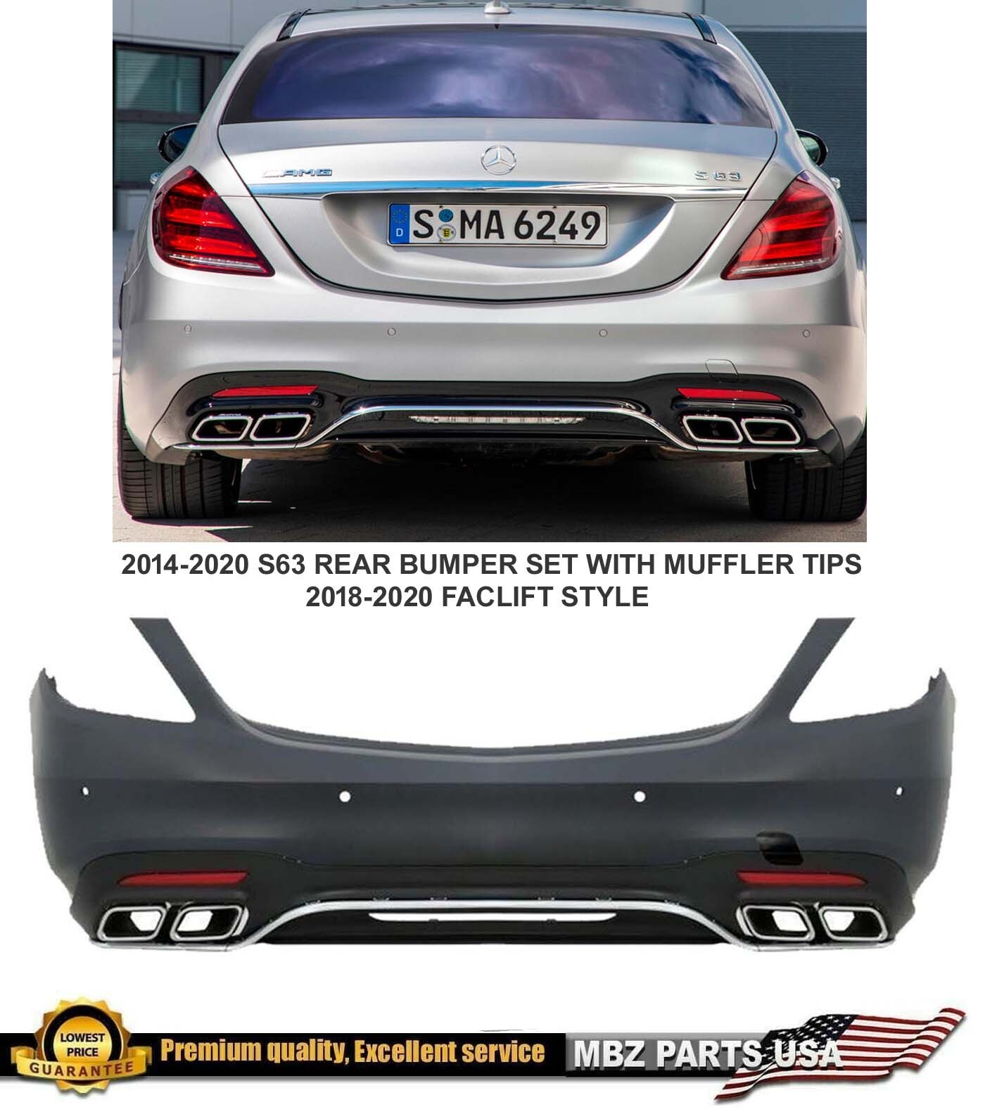 S63 Amg Rear Bumper Full Tips Diffuser Body Kit S550 Facelift 14 S Class Ebay