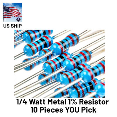 10x Metal Film Resistor 1/4 Watt 1%  | You Choose Value | US Ship