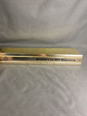 Vintage Girl Scouts Golden Rule  Gold Toned  12'' Ruler