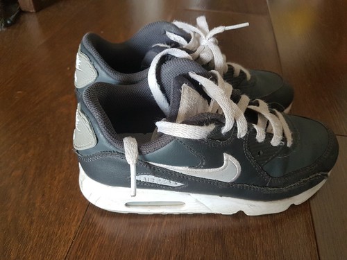 Nike Air Max 90 Leather UK 2 / EUR 34 Trainers Boys Blue White 833414 - 021  | eBay