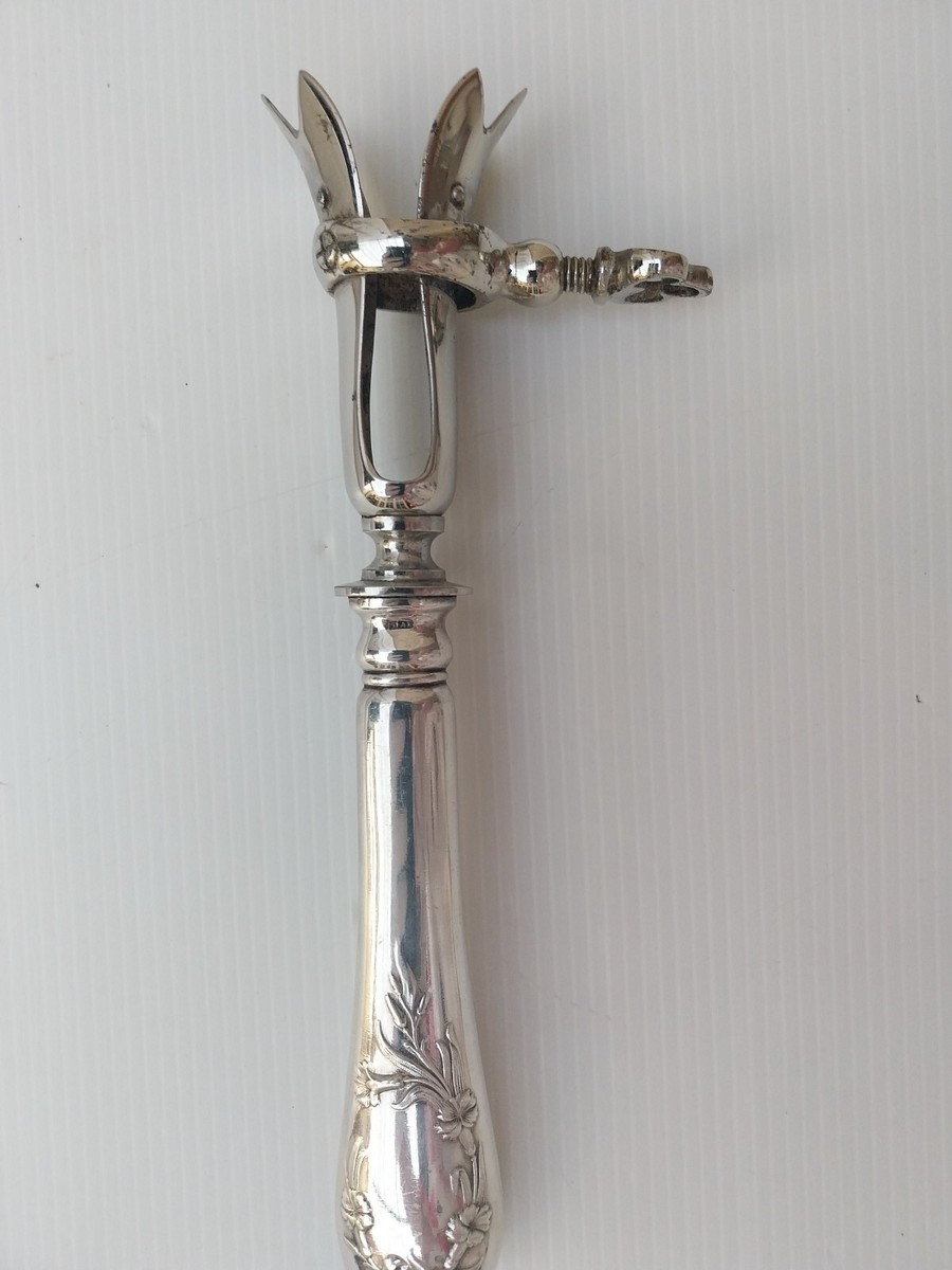 Fourchette de service & manche à gigot manche argent fourré de style Louis XV
