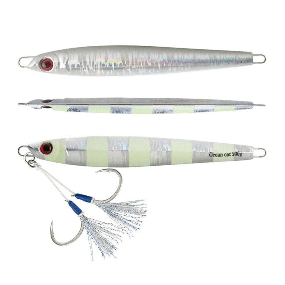 OCEAN CAT Slow Pitch Jig Fishing Lure - 100g/120g/180g Lead Metal Flat Fall Jig For Saltwater Fish - View #12