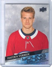 2020-21 Upper Deck #714 Hayden Verbeek Young Guns Rookie Card