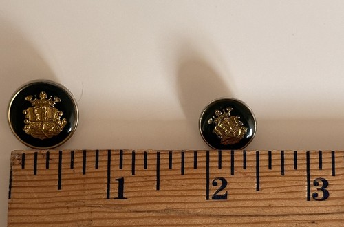 ITALIAN REPLACEMENT BUTTONS BLACK GOLD COAT OF ARMS CROWN GONDOLA JACKET BLAZER - Picture 6 of 6