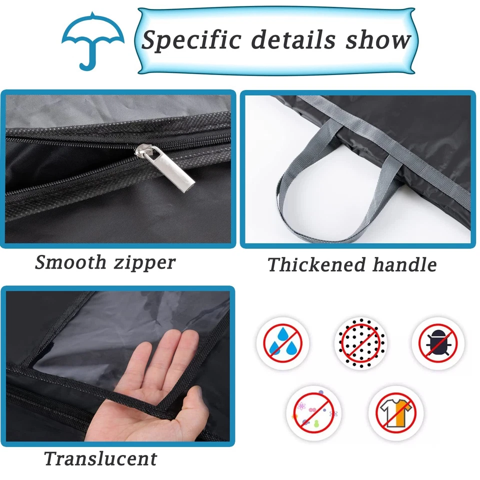 Kleidersack Lang 60x180 CM Hochwertiger Kleidersäcke Brautkleid Verdicktes PE... - Bild 3 von 4