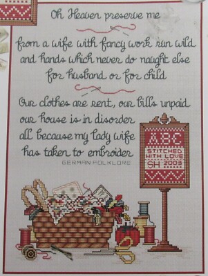 Cross Stitch Fancy Work Pattern by Sue Hillis with Charm