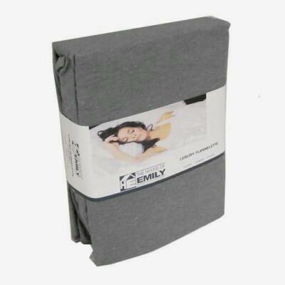 2er Pack Doppelbett Spannbettlaken Grau Gebürstete Baumwolle Flanell Set 100% Baumwolle