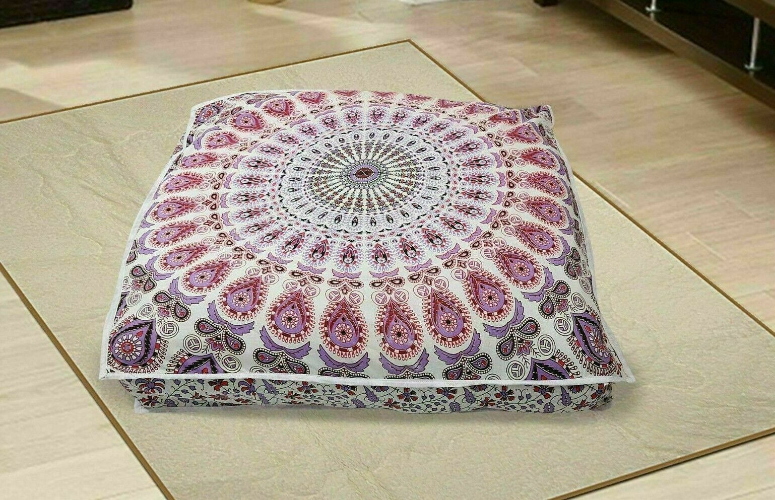 Inglés Estilo Cojín Cubierta Handmade Indio Elegante Almohada Mandala Cuadrado