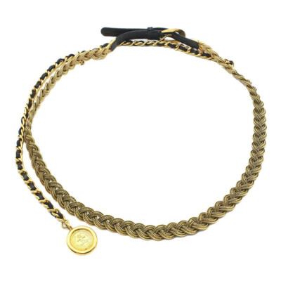 Rare Chanel Gold Plated Multi Chain Wide CC Logo Dangle Belt Chanel Vintage Iconic Gold CC Logo Coco Chanel Multi-Charm  main image 4