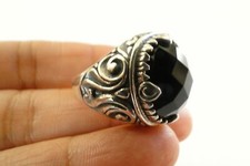 Black Onyx Ornate Statement Sterling Silver Ring Size 6 7.25 8 9