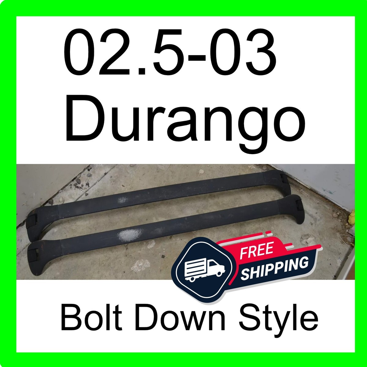 02-03 Dodge Durango Roof Rack Cross X Bars Pair Set (2) OEM